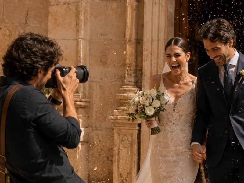 El equipo de MadridFotoVideo trabajando — En una boda