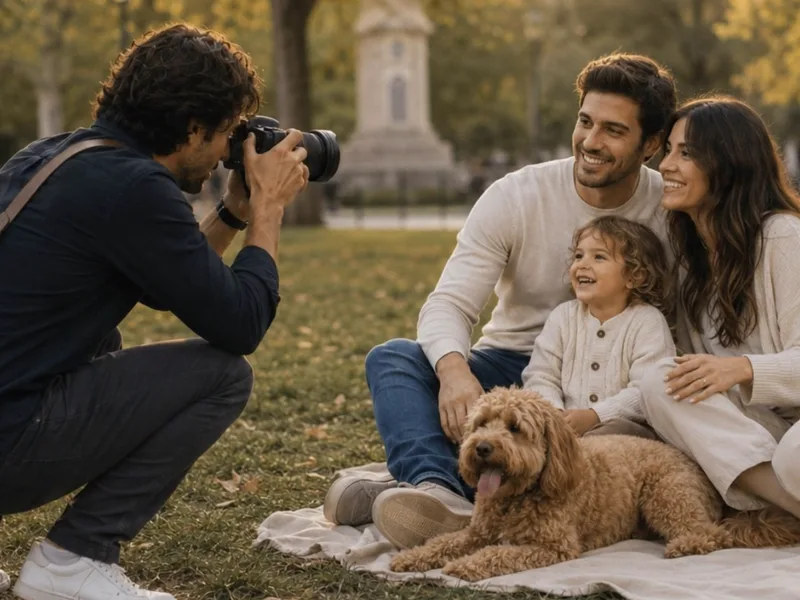 El equipo de MadridFotoVideo trabajando — En una sesión de familia